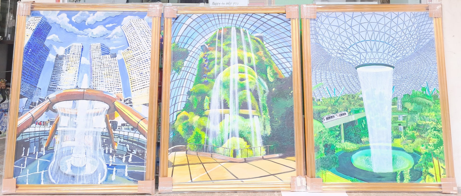 Professional canvas stretching with premium wooden stretcher bars. Gallery-quality finish for fine art and paintings.