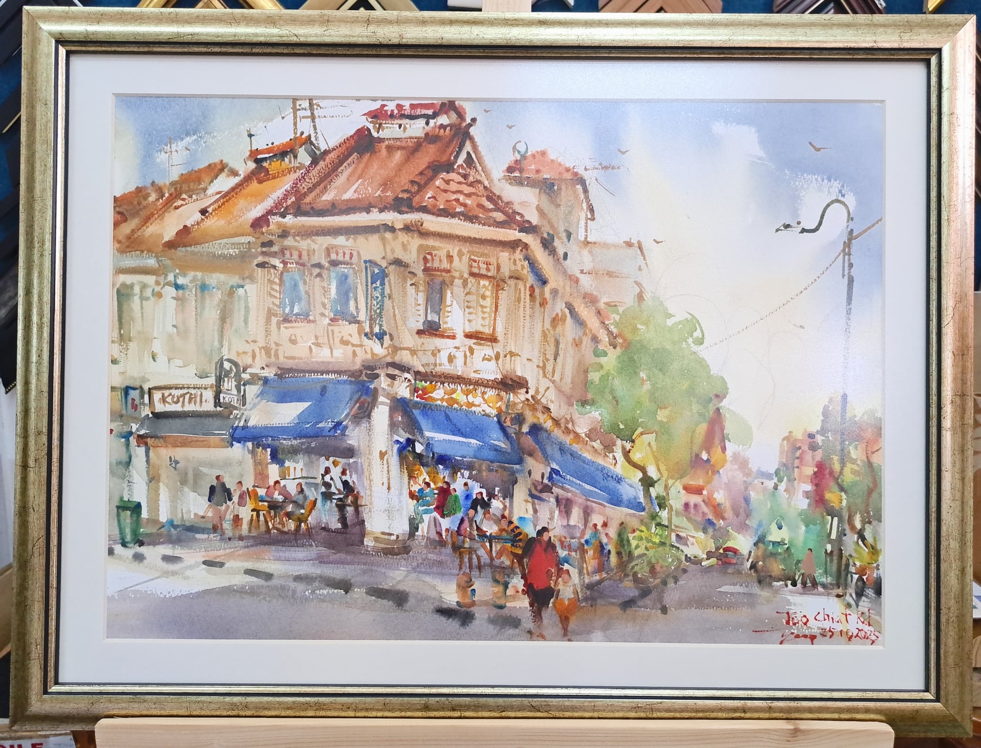 Display watercolour paintings with quality gold frames and mat board. UV glass options protect artwork from fading.