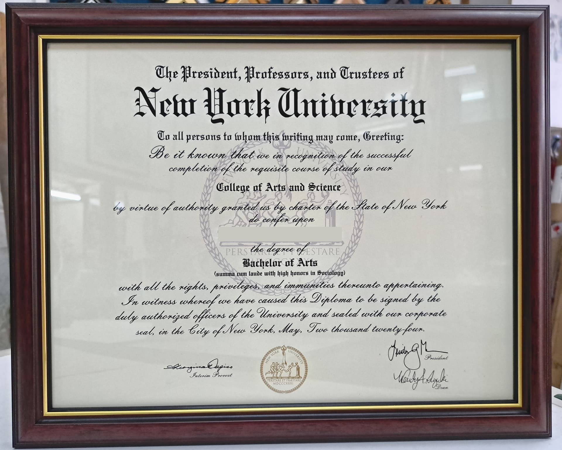 Corporate and certificate framing Singapore - certificate with red cherry frame